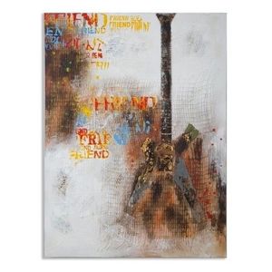 Tablou decorativ Guitar Arty, Mauro Ferretti, 90x120 cm, pictat manual, canvas/lemn de pin imagine
