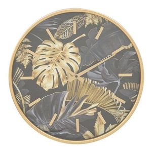 Ceas de perete Palm, Mauro Ferretti, 40 cm, fier, negru/auriu imagine