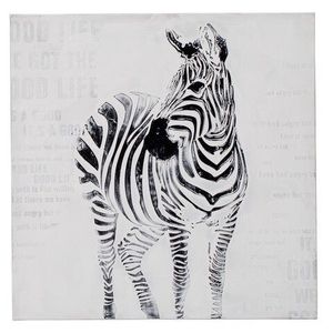 Tablou decorativ Zebra -B, Mauro Ferretti, 80x80 cm, canvas pictat manual imagine