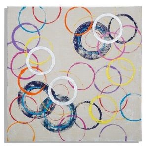 Tablou decorativ Floating Circles -A, Mauro Ferretti, 80x80 cm, canvas pictat manual imagine