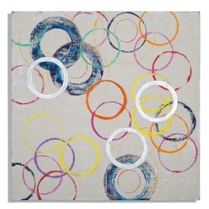 Tablou decorativ Floating Circles -B, Mauro Ferretti, 80x80 cm, canvas pictat manual imagine