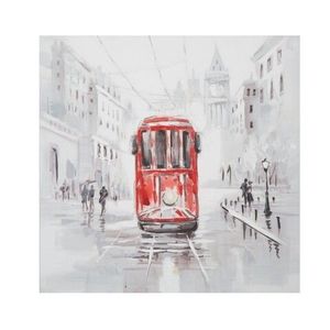Tablou decorativ Tram -A, Mauro Ferretti, 80x80 cm, canvas pictat manual, multicolor imagine