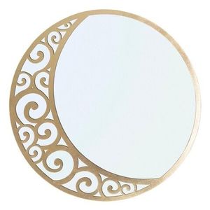 Oglinda decorativa Luna Astratta, Mauro Ferretti, Ø 72 cm, fier, auriu imagine