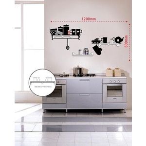 Raft de prete cu sticker Kitchen, Mauro Ferretti, 120x60 cm, plastic imagine