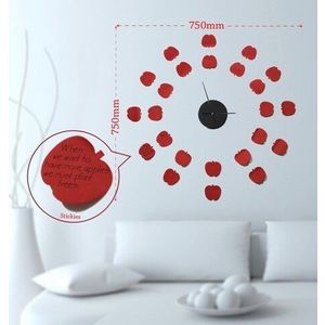 Sticker decorativ cu ceas Apples, Mauro Ferretti, 75x75 cm, plastic imagine