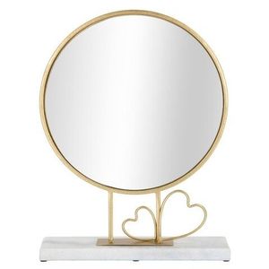 Oglinda de masa Heart, Mauro Ferretti, 30x39.5 cm, fier/marmura, auriu imagine