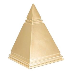 Decoratiune Piramid Gold, Mauro Ferretti, 11.5x11.5x15.5 cm, polirasina, auriu imagine