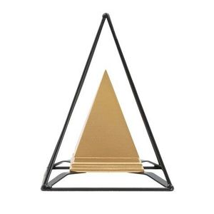 Decoratiune Piramid, Mauro Ferretti, 15x15x21 cm, polirasina, auriu imagine