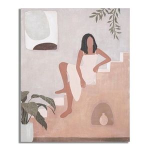 Tablou decorativ Lady -A, Mauro Ferretti, 80x100 cm, lemn pin/canvas pictat manual imagine