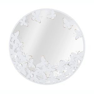 Oglinda de perete White Butterfly, Mauro Ferretti, 62.5x62.5 cm, fier, alb/auriu imagine