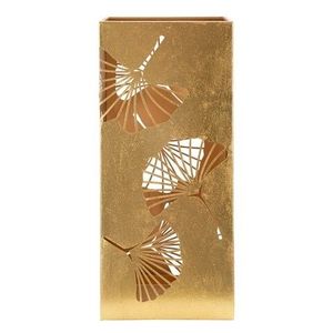 Suport pentru umbrele Carved Leaf, Mauro Ferretti, 24x24x55 cm, fier, auriu imagine