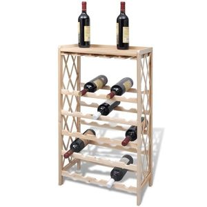 vidaXL Suport pentru 25 de sticle de vin, lemn masiv de brad imagine