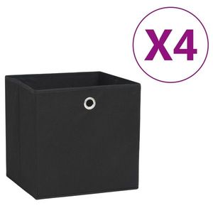 vidaXL Cutii depozitare, 4 buc., negru, 28x28x28 cm, material nețesut imagine