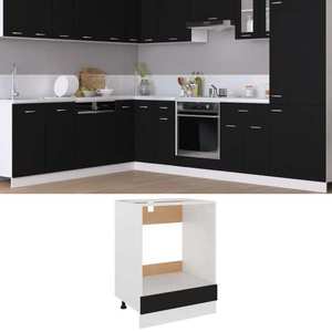 vidaXL Dulap pentru cuptor, negru, 60x46x81, 5 cm, lemn prelucrat imagine