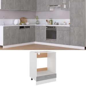 vidaXL Dulap pentru cuptor, gri beton, 60 x 46 x 81, 5 cm, PAL imagine