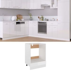 vidaXL Dulap pentru cuptor, alb extralucios, 60 x 46 x 81, 5 cm, PAL imagine