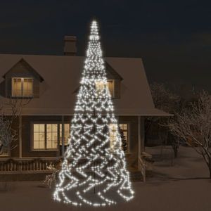 vidaXL Brad de Crăciun pe catarg, 3000 LED-uri, alb rece, 800 cm imagine