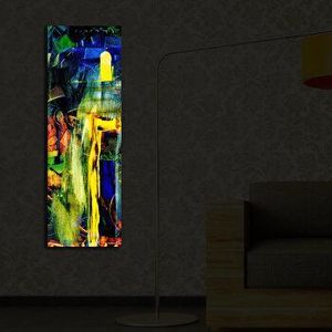 Tablou pe panza iluminat Shining, 239SHN3202, 30 x 90 cm, Multicolor imagine