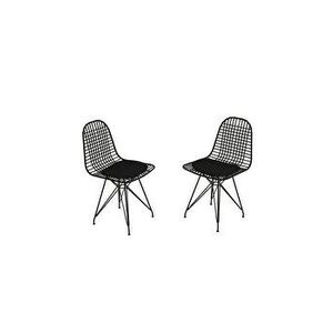 Set 2 scaune Puqa Design, 45 x 80 x 45 cm, metal, Negru imagine