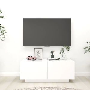 vidaXL Comodă TV, alb, 100x35x40 cm, PAL imagine