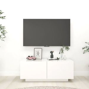 vidaXL Comodă TV, alb extralucios, 100x35x40 cm, PAL imagine