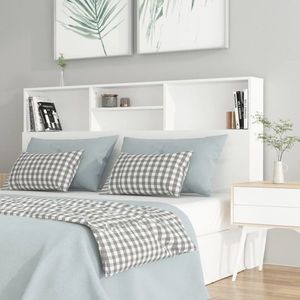 vidaXL Tăblie de pat cu dulap, alb, 160x19x103, 5 cm imagine