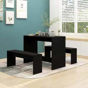 vidaXL Set mobilier de bucătărie, 3 piese, negru, PAL imagine