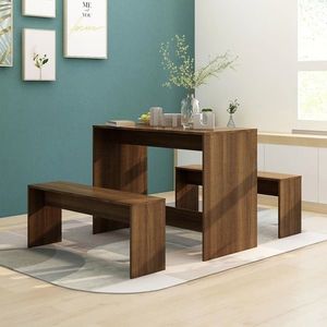 vidaXL Set mobilier de bucătărie, 3 piese, maro, stejar, PAL imagine