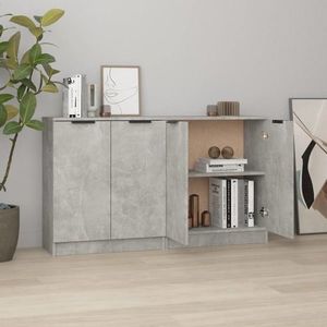 vidaXL Servante, 2 piese, gri beton, 60x30x70 cm, lemn prelucrat imagine