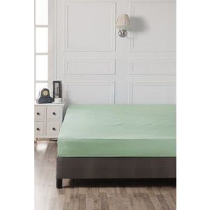 Cearceaf de pat cu elastic, 90x190 cm, 100% bumbac ranforce, Patik, Green, verde imagine