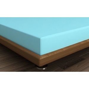 Cearceaf de pat cu elastic, 160x200 cm, 100% bumbac ranforce, Patik, Turquoise, turcoaz imagine
