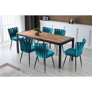 Set 2 scaune, Nmobb, Kusakli 158, 43 x 82 x 43 cm, metal, negru/bleu imagine