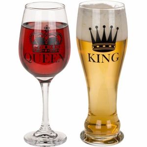 Pahare pentru cuplu King și Queen, 600 ml și430 ml. imagine
