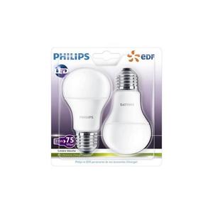 SET 2x bec LED Philips A60 E27/11W/230V 2700K imagine
