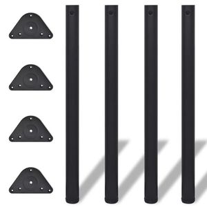 Picioare de masă reglabile în înălțime, 870 mm, negru, 4 buc. imagine