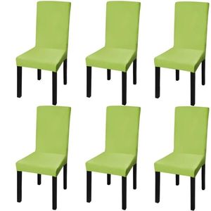 vidaXL Huse de scaun elastice drepte, 6 buc., verde imagine