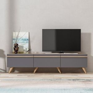 Comoda TV, Inarch, Amsterdam, 180 x 42 x 35 cm, pal melaminat, antracit imagine