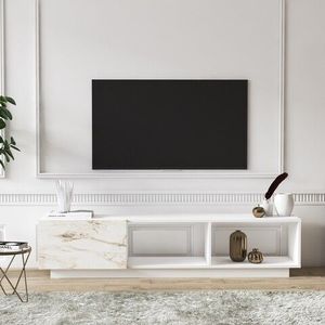 Comoda TV, Minima, Asimo, 180 x 41.4 x 37 cm, pal melaminat, alb imagine
