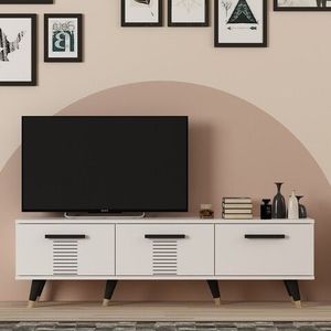 Comoda TV, Olivia, Asimo, 150 x 45 x 35 cm, pal melaminat, alb imagine
