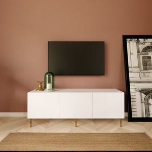 Comoda TV, Lacivert, Sezer - L3015, 150 x 40 x 40 cm, pal melaminat, stejar/alb imagine