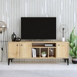 Comoda TV, Emerald, Luna v2, 150 x 40 x 40 cm, pal melaminat, stejar imagine