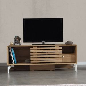 Comoda TV, Comforty, Lulu, 125 x 50 x 41 cm, pal melaminat, stejar imagine