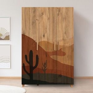 Dulap pentru haine, Vella, Leva Desert, 120 x 189 x 48 cm, pal melaminat, multicolor imagine