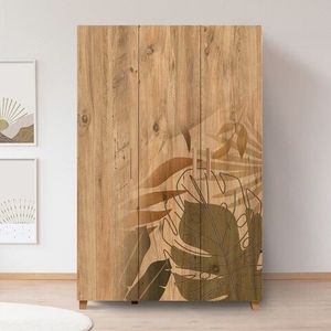 Dulap pentru haine, Vella, Leva Forest, 120 x 189 x 48 cm, pal melaminat, multicolor imagine