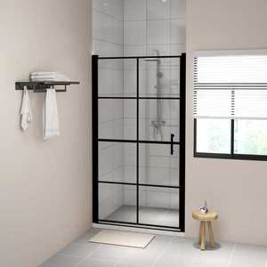 vidaXL Ușă de duș, negru, 100 x 178 cm, sticlă securizată imagine