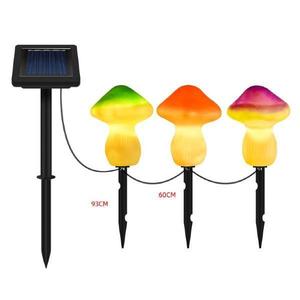 Pachet 3 lampi solare LED, de exterior , model ciupercuta, 3 culori, lumina calda portocalie imagine