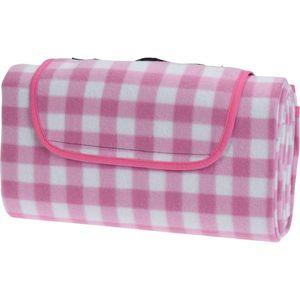 Pătură picnic Carouri 130 x 150 cm, roz imagine