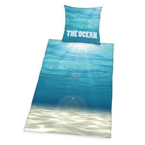 Lenjerie de pat din bumbac The Ocean, 140 x 200 cm, 70 x 90 cm imagine