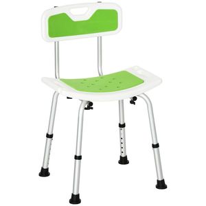 Scaun de dus pentru persoane in varsta, scaun de dus reglabil pe inaltime pe 6 nivele cu spatar 51.5x49.5x68.5-81cm verde HOMCOM | Aosom RO imagine