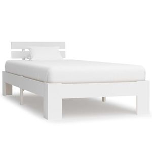 vidaXL Cadru de pat, alb, 90 x 200 cm, lemn masiv de pin imagine